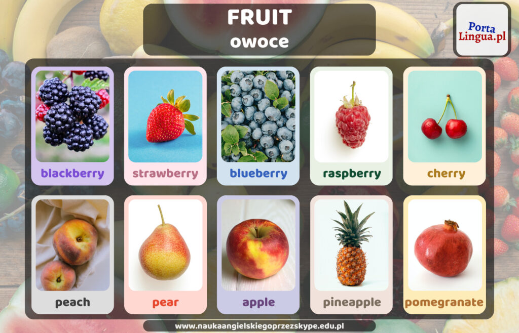 nazwy owoców angielski